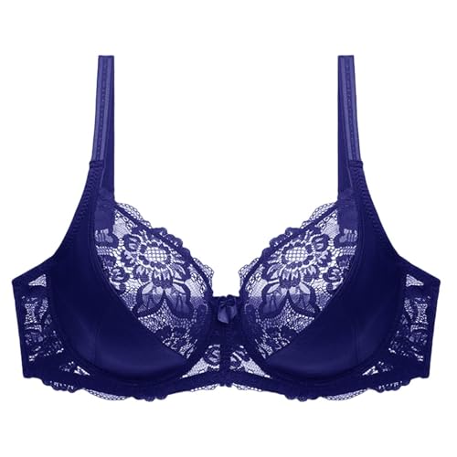 HLYLDL Damen Full Coverage Deep V Bügel Plus Size Spitze Tägliche Mesh-BHS für große Oberweite von HLYLDL