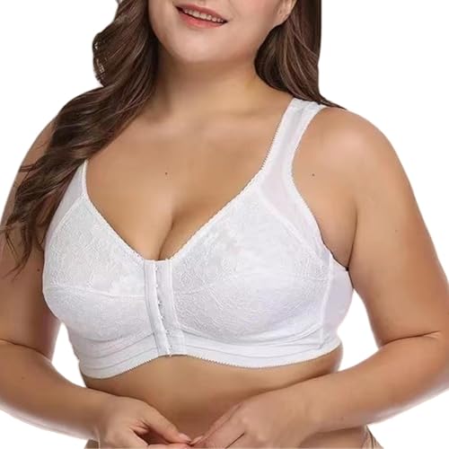 HLYLDL Damen Plus Size Volle Abdeckung Vorderer Verschluss Haltung Rücken Wireless Minimizer Everyday BH von HLYLDL