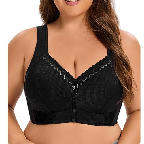 HLYLDL Frauen BHS mit Knopfverschluss Bequeme Spitze Wireless Nahtloser Komfort nach chirurgischer Mastektomie BH in Übergröße von HLYLDL