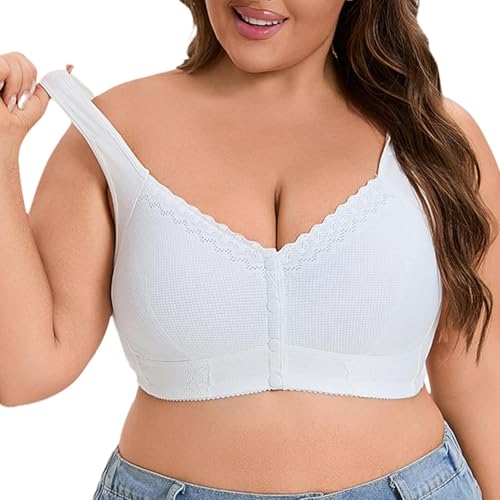 HLYLDL Frauen BHS mit Knopfverschluss Bequeme Spitze Wireless Nahtloser Komfort nach chirurgischer Mastektomie BH in Übergröße von HLYLDL