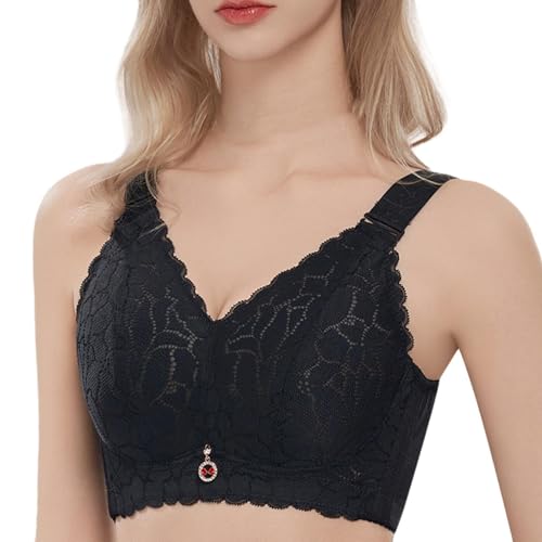 HLYLDL Frauen Ultraweiche Spitzen-BHS Volle Abdeckung Kein Bügel-BH in Übergröße, Lifting-Komfort-BH für den Alltag. von HLYLDL