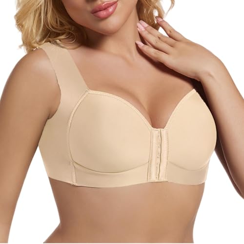 HLYLDL Nahtlose BHS mit Frontverschluss für Frauen ohne Bügel Sanfter Rückenstütz-BH Volle Abdeckung von HLYLDL