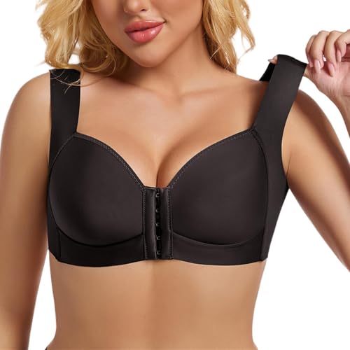 HLYLDL Nahtlose BHS mit Frontverschluss für Frauen ohne Bügel Sanfter Rückenstütz-BH Volle Abdeckung von HLYLDL