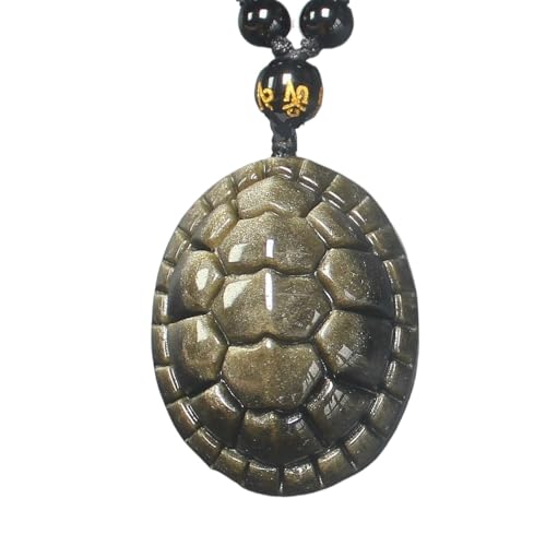 HLbshi Halskette mit Anhänger aus natürlichem Kristall, Regenbogenfarben, Silber, Gold, Obsidian, Schildkröte, Muschel, mit verstellbarer Perlenkette für Männer und Frauen, Kristall, Obsidian HLbshi Halskette mit Anhänger aus natürlichem Kristall, Regenbogenfarben, Silber, Gold, Obsidian, Schildkröte, Muschel, mit verstellbarer Perlenkette für Männer und Frauen, Kristall, Obsidian von HLbshi