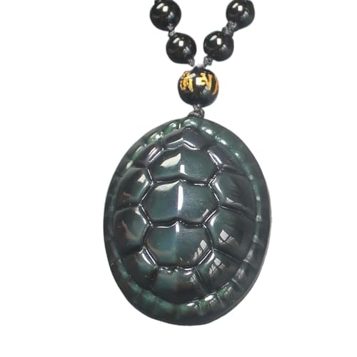 HLbshi Halskette mit Anhänger aus natürlichem Kristall, Regenbogenfarben, Silber, Gold, Obsidian, Schildkröte, Muschel, mit verstellbarer Perlenkette für Männer und Frauen, Kristall, Obsidian HLbshi Halskette mit Anhänger aus natürlichem Kristall, Regenbogenfarben, Silber, Gold, Obsidian, Schildkröte, Muschel, mit verstellbarer Perlenkette für Männer und Frauen, Kristall, Obsidian von HLbshi
