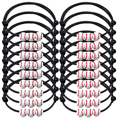 20Stück Baseball Charm Armbänder Freundschaftsarmbänder für Kinder Jungen Männer Einstellbare Inspirational Armbänder Baseball Party Favors Geschenk Tasche Füller 20Stück Baseball Charm Armbänder Freundschaftsarmbänder für Kinder Jungen Männer Einstellbare Inspirational Armbänder Baseball Party Favors Geschenk Tasche Füller von HLenyoy