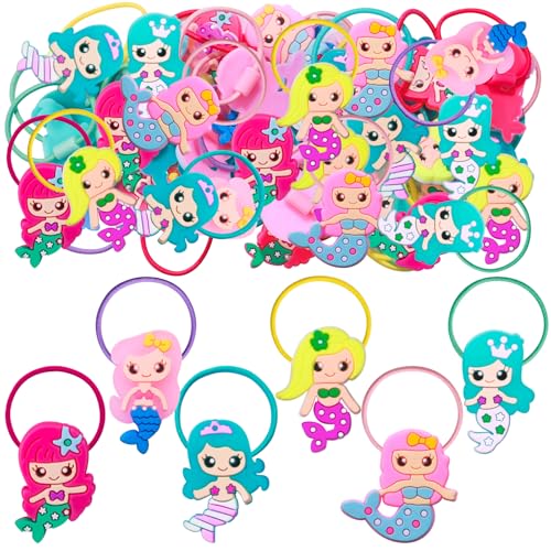 36 Stück Meerjungfrau-Haargummis, Haargummis Mädchen, Karikatur Elastische Haarbänder Mädchen Accessoire von HLenyoy