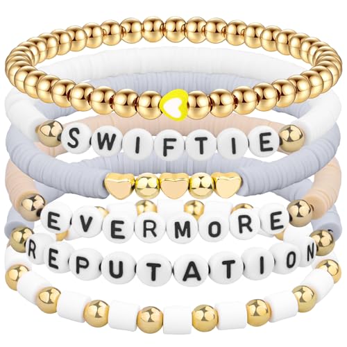 HLenyoy Freundschaft Armband Set - 11Pcs Inspiriert Sommer Strand Armbänder, Einstellbare Stretch Perlen für Frauen Mädchen Zubehör (6-White) von HLenyoy