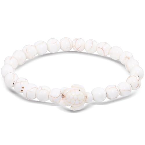 HLenyoy Meeresschildkröten Armband Elastische Stretch Armband für Mädchen Frauen Valentinstag(Weiß) von HLenyoy