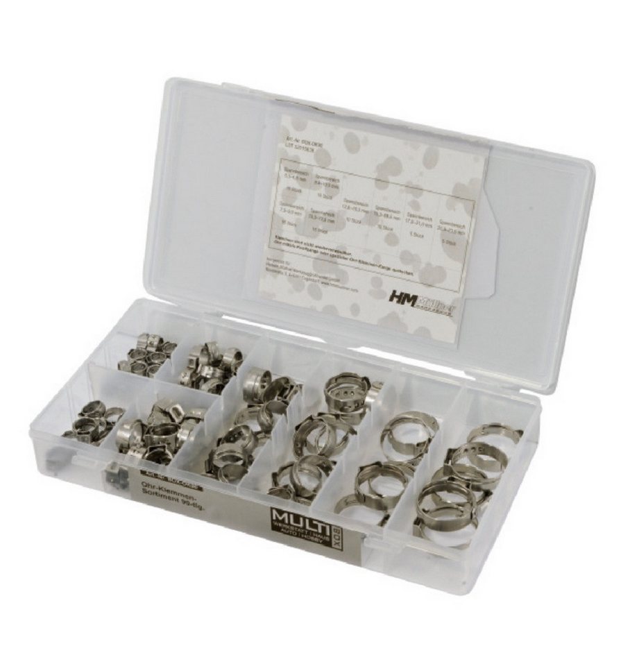 HM Müllner Werkzeuge Ohrklemmen-Set HM Müllner Einohrklemmen 90 tlg. Ohr Klemmen Sortimen BOX-OK90 von HM Müllner Werkzeuge