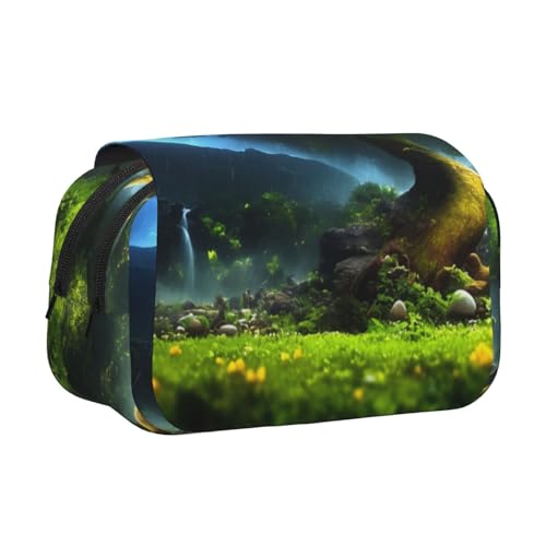 HMBGFW Federmäppchen, Motiv: Bergwald im Regen, niedlich, großes Fassungsvermögen, großes Fassungsvermögen, großes Fassungsvermögen, Organizer von HMBGFW