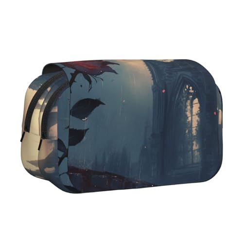 HMBGFW Federmäppchen, Motiv: Blühende Rosen, großes Fassungsvermögen, großes Fassungsvermögen, großes Fassungsvermögen, Organizer von HMBGFW