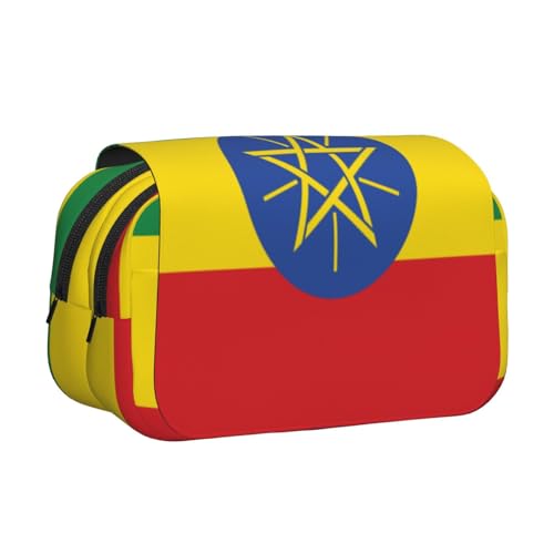 HMBGFW Federmäppchen mit Flagge von Äthiopien, großes Fassungsvermögen, großes Fassungsvermögen, große Aufbewahrung, große Kapazität, Tasche von HMBGFW