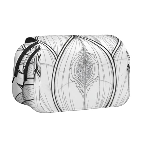 HMBGFW Federmäppchen mit Lotusblüte, niedlich, großes Fassungsvermögen, Büro, große Aufbewahrung, hohe Kapazität, Tasche von HMBGFW