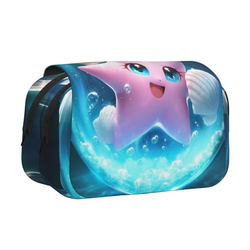 HMBGFW Federmäppchen mit Seestern im Wasserballon, niedlich, großes Fassungsvermögen, Büro, große Aufbewahrung, hohe Kapazität, Beutelbox von HMBGFW