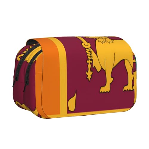 HMBGFW Federmäppchen mit Sri Lanka-Flagge, niedlich, großes Fassungsvermögen, Büro, große Aufbewahrung, hohe Kapazität, Tasche Box Organizer von HMBGFW