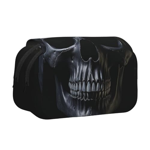 HMBGFW Federmäppchen mit Totenkopf-Motiv, großes Fassungsvermögen, großes Fassungsvermögen, großes Fassungsvermögen, Schwarz von HMBGFW