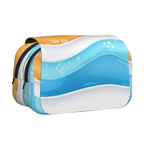 HMBGFW Federmäppchen mit Wellenmuster, niedliches großes Fassungsvermögen, Büro, große Aufbewahrung, hohe Kapazität, Tasche von HMBGFW