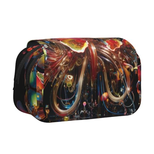 HMBGFW Federmäppchen mit abstrakter Trompetenblüte, niedlich, großes Fassungsvermögen, Büro, große Aufbewahrung, hohe Kapazität, Tasche Box Organizer von HMBGFW