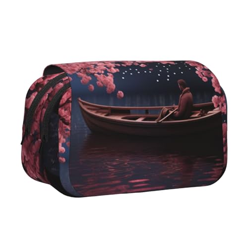 HMBGFW Federmäppchen mit großem Fassungsvermögen, großes Fassungsvermögen, große Aufbewahrung, hohe Kapazität, Pfirsichblüte von HMBGFW