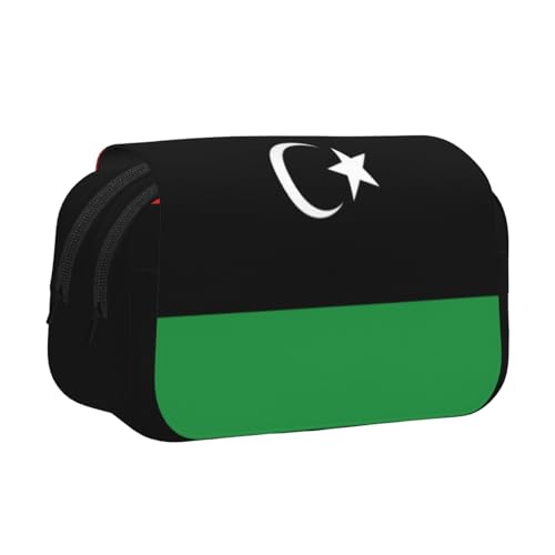 HMBGFW Federmäppchen mit libyscher Flagge, großes Fassungsvermögen, großes Fassungsvermögen, große Aufbewahrung, große Kapazität, Tasche von HMBGFW