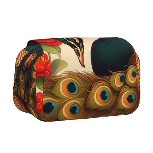 HMBGFW Federmäppchen mit schönem Pfauenmotiv, großes Fassungsvermögen, großes Fassungsvermögen, großes Fassungsvermögen, Organizer von HMBGFW