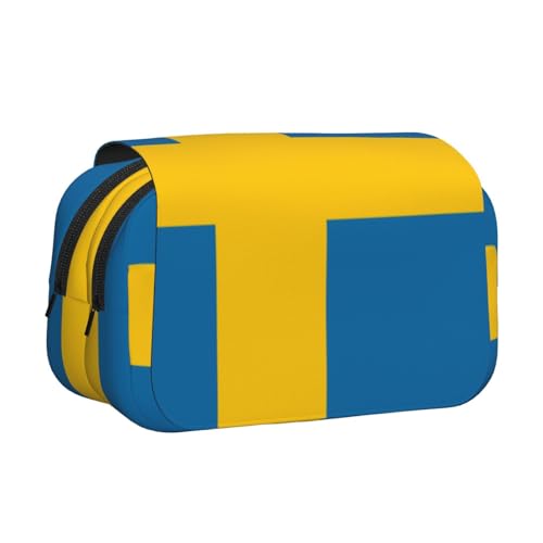 HMBGFW Federmäppchen mit schwedischer Flagge, großes Fassungsvermögen, großes Fassungsvermögen, großes Fassungsvermögen, Organizer von HMBGFW