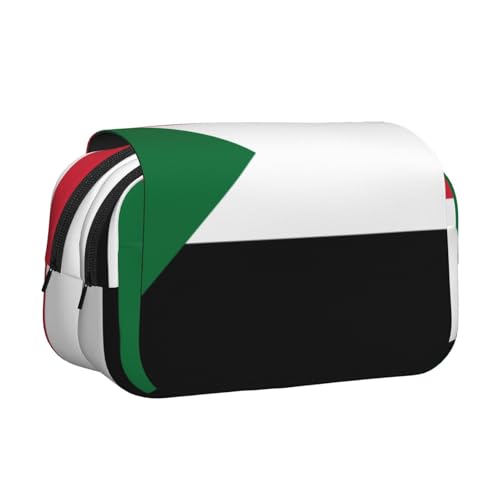 HMBGFW Federmäppchen mit sudanesischer Flagge, großes Fassungsvermögen, großes Fassungsvermögen, große Aufbewahrung, große Kapazität, Tasche von HMBGFW
