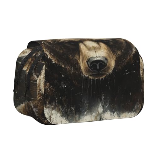 HMBGFW Grizzly Bear Federmäppchen, großes Fassungsvermögen, großes Fassungsvermögen, große Aufbewahrung, große Kapazität, Tasche von HMBGFW