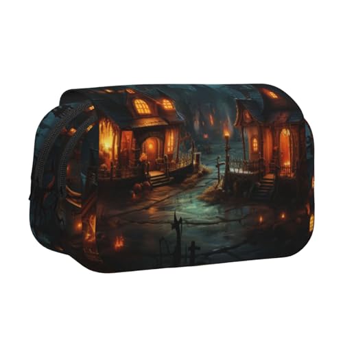 HMBGFW Halloween Castle Federmäppchen, großes Fassungsvermögen, großes Fassungsvermögen, große Aufbewahrung, hohe Kapazität, Organizer von HMBGFW