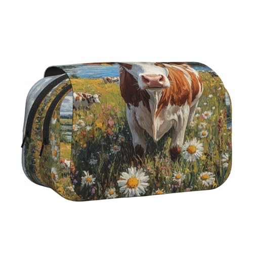 HMBGFW Kuh Federmäppchen mit großem Fassungsvermögen, großes Fassungsvermögen, großes Fassungsvermögen, Organizer von HMBGFW