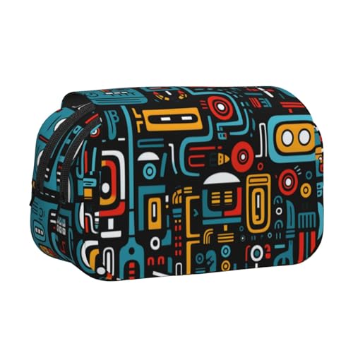 HMBGFW Mexikanisches abstraktes Graffiti-Federmäppchen, großes Fassungsvermögen, großes Fassungsvermögen, große Aufbewahrung, hohe Kapazität, Tasche Box Organizer von HMBGFW