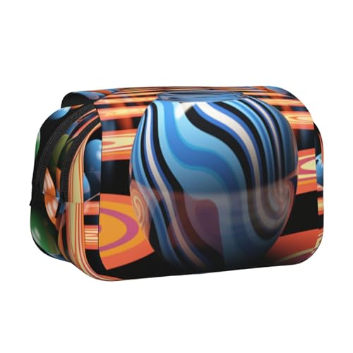 HMBGFW Platz für runde Objekte, niedliches Federmäppchen, großes Fassungsvermögen, Büro, große Aufbewahrung, hohe Kapazität, Taschen-Organizer von HMBGFW