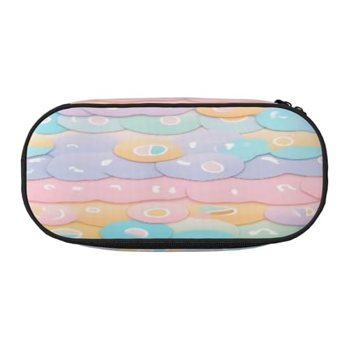 HMBGFW Unregelmäßiges, buntes Puzzle-Federmäppchen, rosa und schwarz, Volldruck-Design, 300D-Oxford-Tuch von HMBGFW