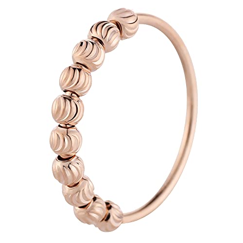 925 Sterling Silber Ringe Drehbar Frauen Rosegold Stapelbare Ringe Männer Fidget Spinner Ringe Dünne Angst Ring mit Perlen von HMCEY