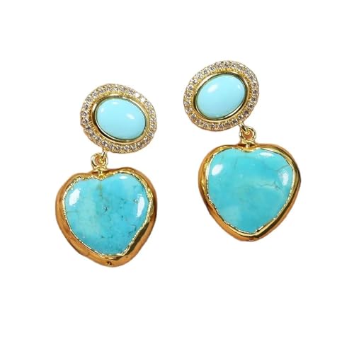 HMCOCOOFM Blue 24K Gold Plated Stud Earrings Wedding Earrings Cute For Lady Girls von HMCOCOOFM