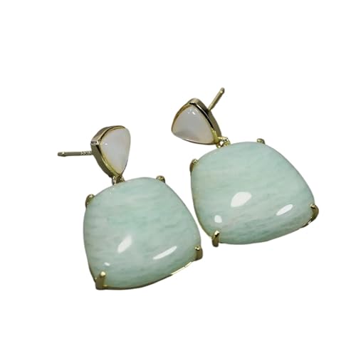 HMCOCOOFM Green Stone Earrings White Sea Shell Stud Gold Plated Earrings Jewelry Gifts For Women HMCOCOOFM Green Stone Earrings White Sea Shell Stud Gold Plated Earrings Jewelry Gifts For Women von HMCOCOOFM