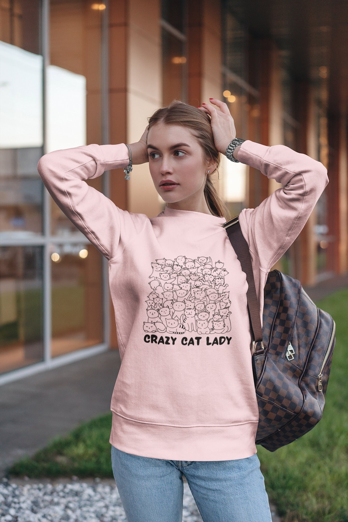 Crazy Cat Lady Shirt, Katzen Pullover, Mama Geschenke, Geschenke Für Katzenliebhaber, Tshirt, Liebhaber Sweatshirt von HMDesignStudioUS