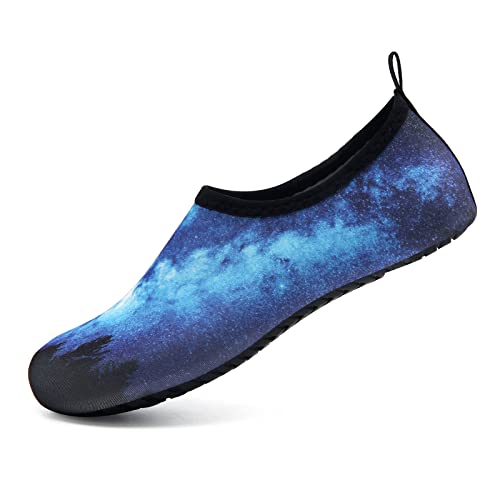 Badeschuhe Damen Herren Strandschuhe Barfuß Wasserschuhe Aquaschuhe Schwimmschuhe(Linie Blau,36/37) von HMIYA