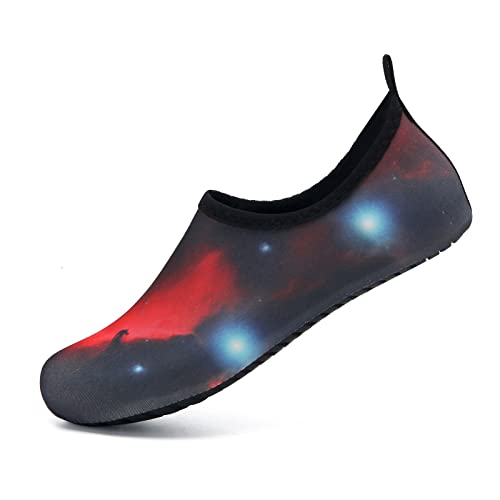 HMIYA Badeschuhe Strandschuhe Wasserschuhe Aquaschuhe Schwimmschuhe Surfschuhe Barfuß Schuhe für Damen Herren(Sternenrot,40/41) von HMIYA
