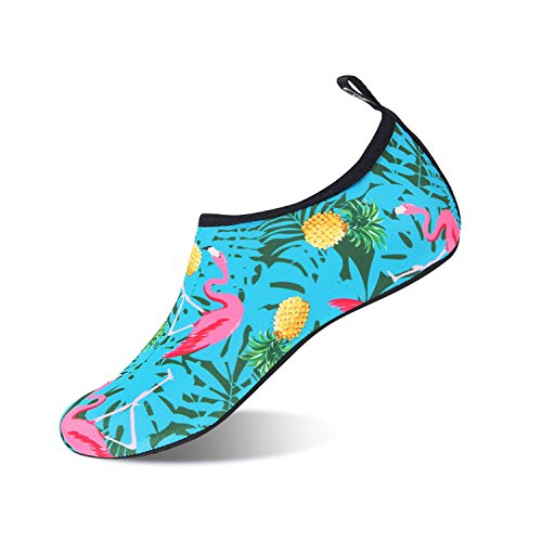 HMIYA Badeschuhe Strandschuhe Wasserschuhe Aquaschuhe Schwimmschuhe Surfschuhe Barfuß Schuhe für Damen Herren(Ananas,34-35 EU) von HMIYA