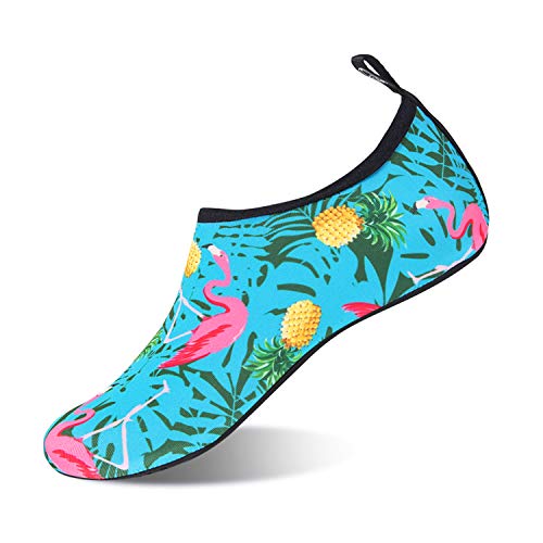 HMIYA Badeschuhe Strandschuhe Wasserschuhe Aquaschuhe Schwimmschuhe Surfschuhe Barfuß Schuhe für Damen Herren(Ananas,40-41 EU) von HMIYA