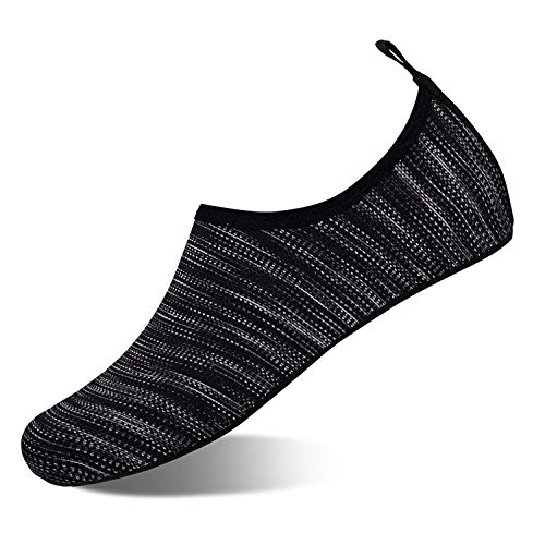 HMIYA Badeschuhe Strandschuhe Wasserschuhe Aquaschuhe Schwimmschuhe Surfschuhe Barfuß Schuhe für Damen Herren(Böhmisches Dunkelgrau,36-37 EU) von HMIYA