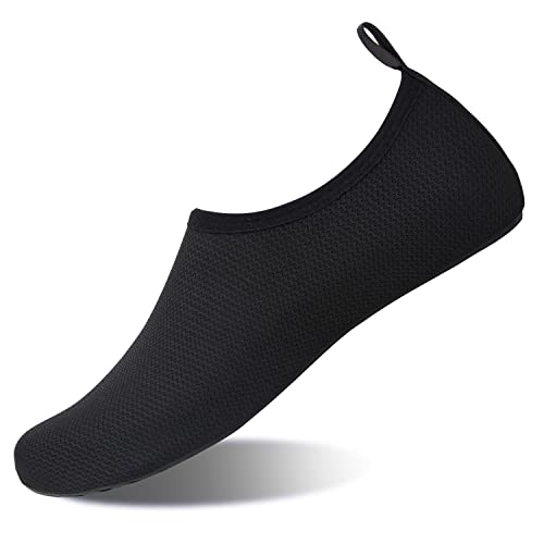 HMIYA Badeschuhe Strandschuhe Wasserschuhe Aquaschuhe Schwimmschuhe Surfschuhe Barfuß Schuhe für Damen Herren(Schwarz,48/49) von HMIYA