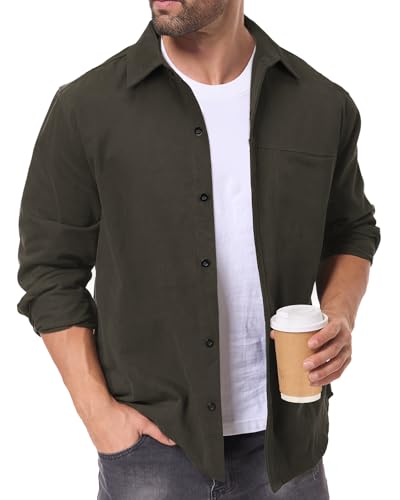 HMIYA Hemdjacke Herren 100% Baumwolle Snap/Button Down Langarm Freizeithemd Leichte Jacke Herren Männer Hemd Herbstjacke HMIYA Hemdjacke Herren 100% Baumwolle Snap/Button Down Langarm Freizeithemd Leichte Jacke Herren Männer Hemd Herbstjacke von HMIYA