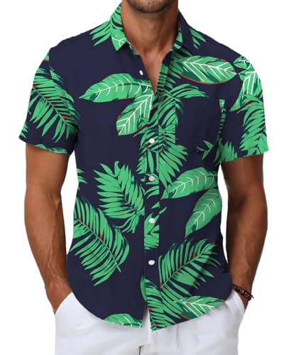 HMIYA Herren Hawaii Hemd Männer Unisex Kurzarm Vordertasche Button Down Sommer Hemd Freizeit Urlaub Strand Hemd HMIYA Herren Hawaii Hemd Männer Unisex Kurzarm Vordertasche Button Down Sommer Hemd Freizeit Urlaub Strand Hemd von HMIYA