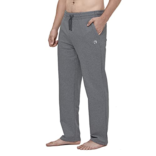 HMIYA Herren Jogginghose Baumwolle Sweathose Lange Atmungsaktiv Sporthose Yogahose Klassische Trainingshose mit Taschen(Anthrazit,5XL) von HMIYA