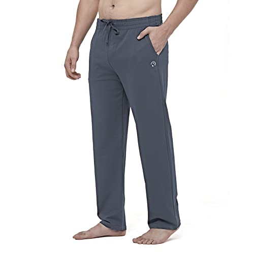 HMIYA Herren Jogginghose Baumwolle Sweathose Lange Atmungsaktiv Sporthose Yogahose Klassische Trainingshose mit Taschen(Haze Ash,XXL) von HMIYA