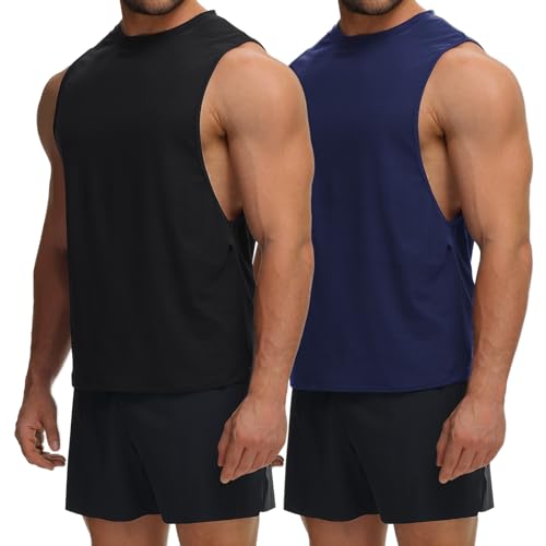 HMIYA Tank Top Herren 2 Pack Fitness Muskelshirt Gym Workout Stringer Achselshirt von HMIYA