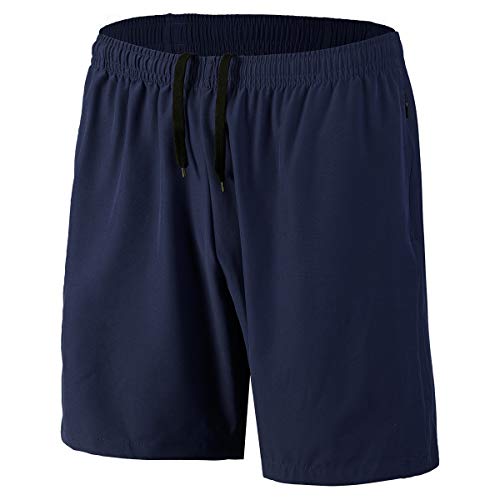 Herren Sport Shorts Schnell Trocknend Kurze Hosen mit Reißverschlusstaschen (Marine 3XL) von HMIYA